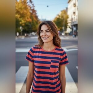 GAP Stripy Easy T Crew Neck T-shirt